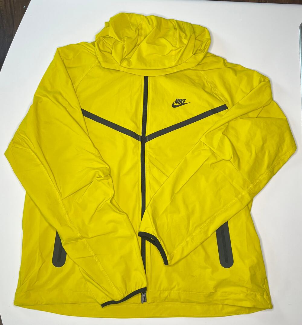 Nike Tech Woven Full- Zip Windrunner Jacket/Hoodie Yellow Size Large Men's